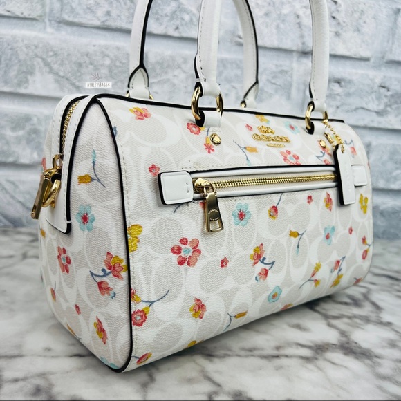 Coach Rowan Satchel In Signature Canvas With Mystical Floral Print - Picture 3 of 12